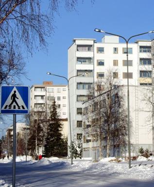 Case-kohde: Oulun Rajakylä Rajakylän keskus on vuokratalovaltainen 1970- ja 1980-vaihteessa