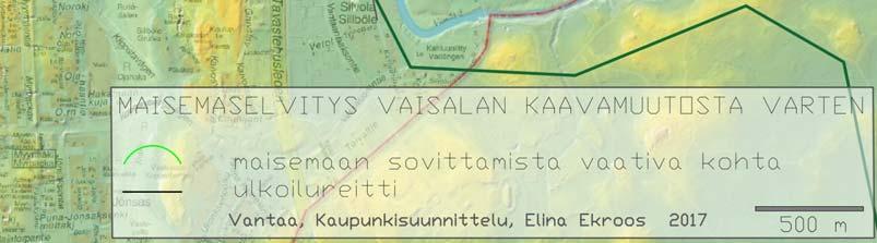 Kuva 3 Kaavamuutosalue sijaitsee Vantaanjoen valtaunnallisesti arvoaan