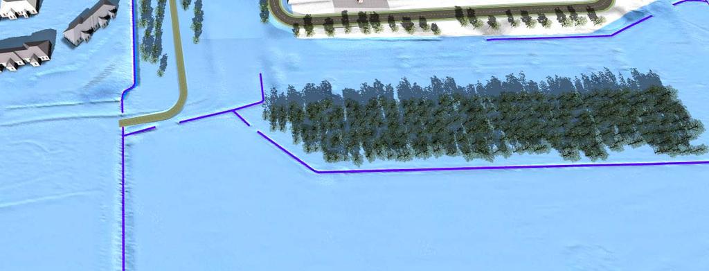 Katsantosuunta on Vantaanjoelta Vanhalle Nurmijärventielle. Sininen on savea ja punainen väri alliota. Laajennusalue tulee saviolle (uvassa vasemmalla).
