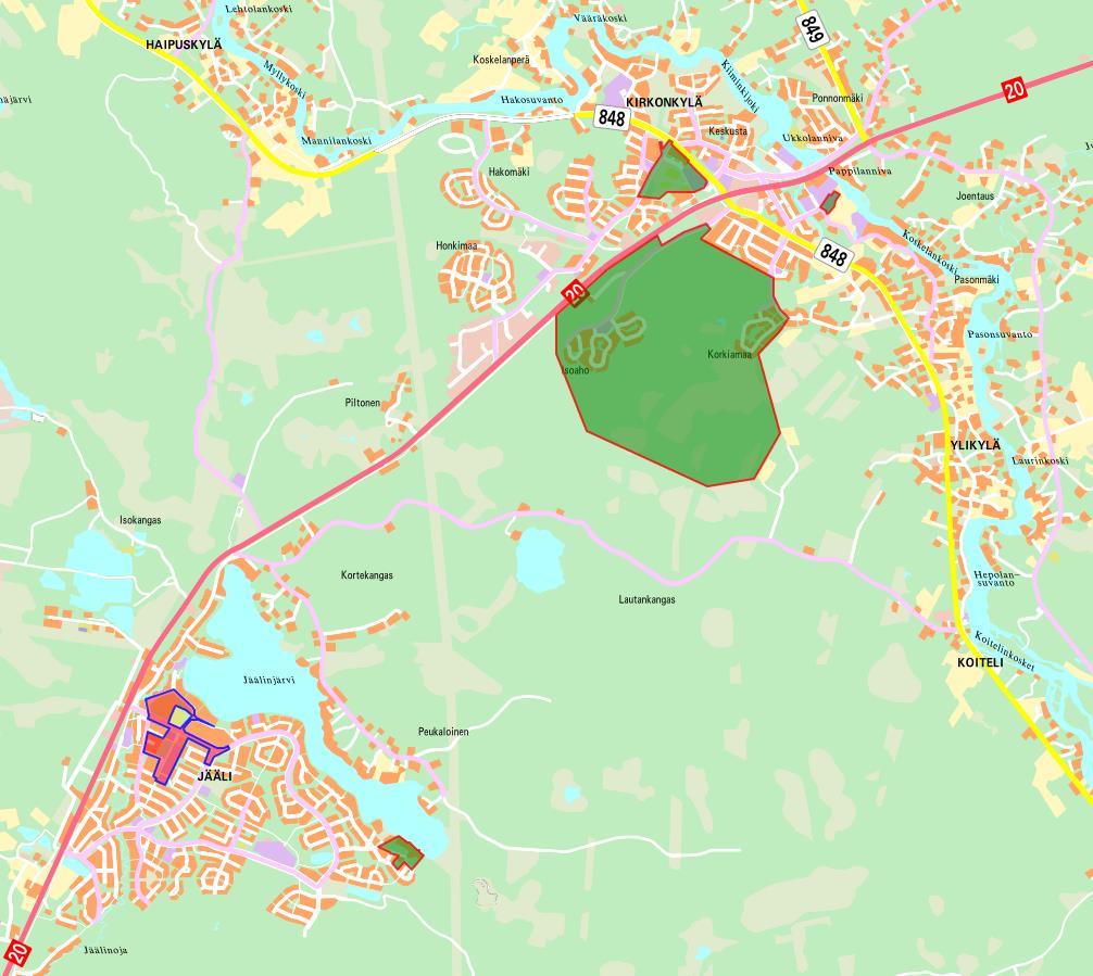 Käynnissä olevat kaavahankkeet: neljä asemakaavahanketta ja yksi kaavarunko Asemakaavahankkeista kaksi kaupungin, yksi ev. lut.