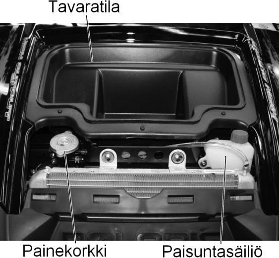 Etuosan tavaratila Ohjaamon edessä, etuakseliston yläpuolella on tavaratila sekä