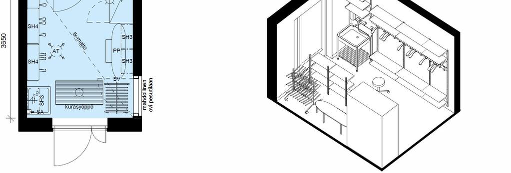 ohjekorttiehdotus 11 Kun lepoon suunniteltu tila mitoitetaan 30 m 2 suuruiseksi, tilaa voidaan käyttää noin 15 lapsen lepotilana.