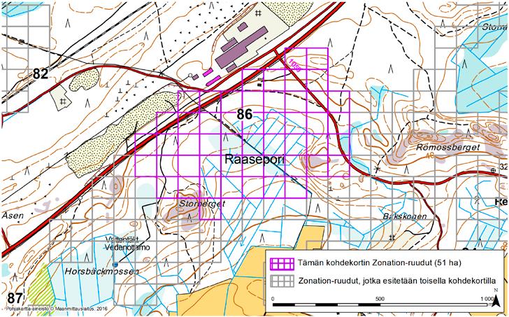 Raasepori, Zonation-aluetunnus 86 RAASEPORI (86) Alue sijaitsee Raaseporissa Tammisaaren ja Karjaan kaupunginosien välissä ja Horsbäckin teollisuusalueelta koilliseen rajautuen pohjoispuoleltaan