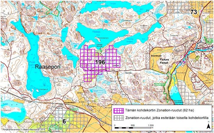 Raasepori, Zonation-aluetunnus 196 RAASEPORI (196) Alue sijaitsee Raaseporin pohjoisosassa entisen Pohjan kunnan alueella Fiskarsin kylässä, noin kaksi kilometriä kyläkeskuksesta länteen,
