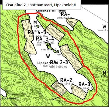 Laattaansaarelle ei yleiskaavaan jää lainkaan rakennuspaikkoja, vaan ne muuttuvat SL, luonnonsuojelualueiksi tai M,