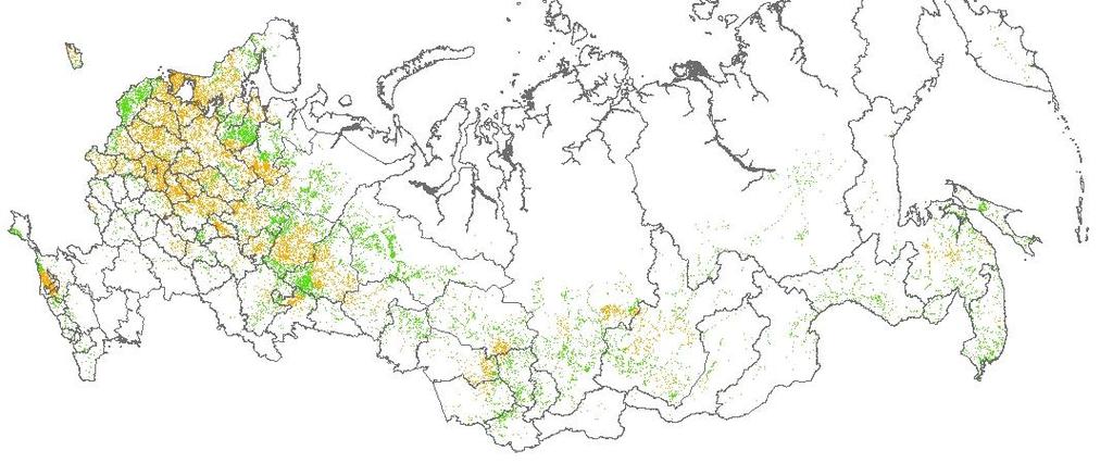 Intensiiviseen metsätalouteen sopivat metsäalueet Venäjällä