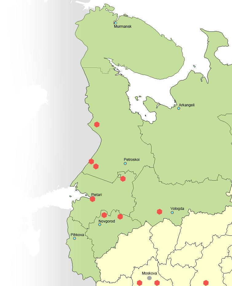 Investointeja itärajan takana Suomalaisia investointeja Venäjän metsäsektorilla Investoija Hanke, vuosi Alue FM Timber Karlis Prom saha, 2006 Karjala Karelia-Upofloor -> Kährs Group