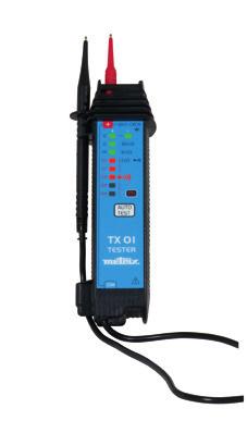 TESTERIT Digitaaliset testerit LED-jännitetesteri 600 V CAT III Varaosat 54 Tuotenumero Jännitetesti Hälytin Laitteen mukana toimitetaan TX 01 TX0001-Z 12 V 690 V (7 diodia) U > 50V Vaiheen tunnistus