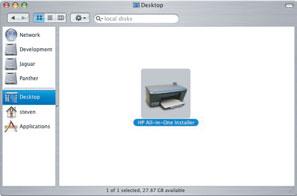 Macintosh-brukere: a Sett inn Macintosh -CDen for HP All-in-One. b Dobbeltklikk på ikonet HP All-in-One Installer.
