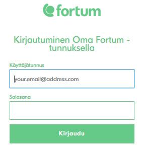 1 Kirjautuminen smart.fortum.fi Palveluun kirjautuminen on yksinkertaista: mene osoitteeseen smart.fortum.fi ja kirjaudu sisään etukäteen saamillasi Oma Fortum -tunnuksilla.