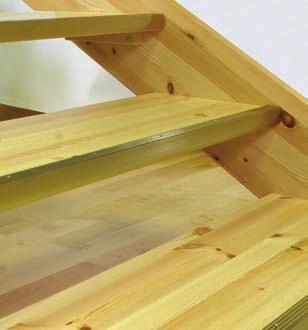 LATTIALISTAT AMMATTILAISILLE Askelkulmalistat Askelkulmalistoja käytetään portaiden kulmissa. Niillä saadaan lattiamateriaalin reuna peitettyä ja samalla liukuestettä portaisiin.