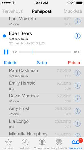 Hätäpuhelut Hätäpuhelun soittaminen iphonen ollessa lukittuna: Napauta Syötä pääsykoodi -näytössä Hätäpuhelu ja valitse 112 (Suomi).