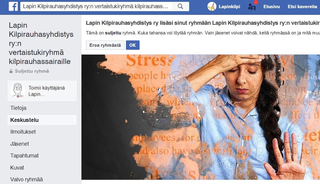 Kilpirauhasyhdistys on myös Facebookissa.