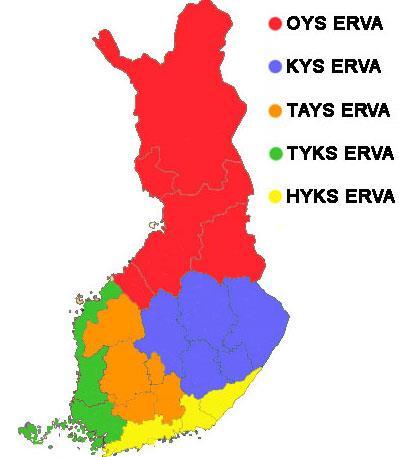 7 5 Ensihoitopalvelun järjestäminen sairaanhoitopiireittäin Tähän lukuun on koottu tietoa Suomen sairaanhoitopiirien laatimista ensihoidon palvelutasopäätöksistä.