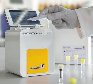 RIDA CUBE SCAN UUDISTUNUT ENTSYYMIMÄÄRITYS R-Biopharmin RIDA CUBE SCAN on pieni ja liikuteltava analysaattori, joka sopii tuotantolaitosten sekä pienten laatulaboratorioiden entsyymimäärityksiin.