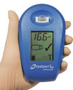EKF DIAGNOSTICS Vieritestauslaitteet DiaSpect Tm Hemoglobiinin vieritestaustulos alle 2 sekunnissa.
