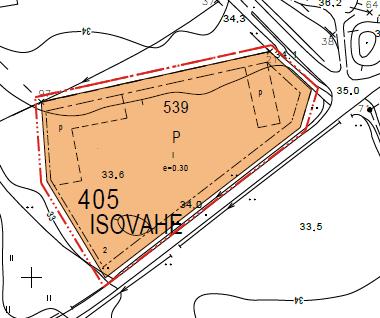 Asemakaavamuutoksen pinta-ala eli palvelurakennusten korttelialueen (P) pintaala on 8950 m2. Tehokkuusluku e = 0,30, jolloin kortteliin saa rakentaa 2685 k-m2. Kerrosluku on I.