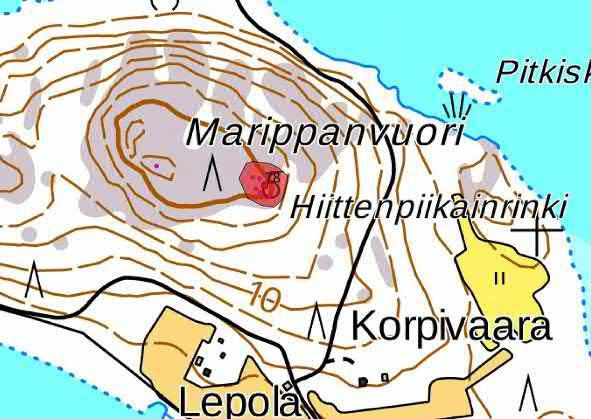 Rakkakuoppa kuvattu koilliseen