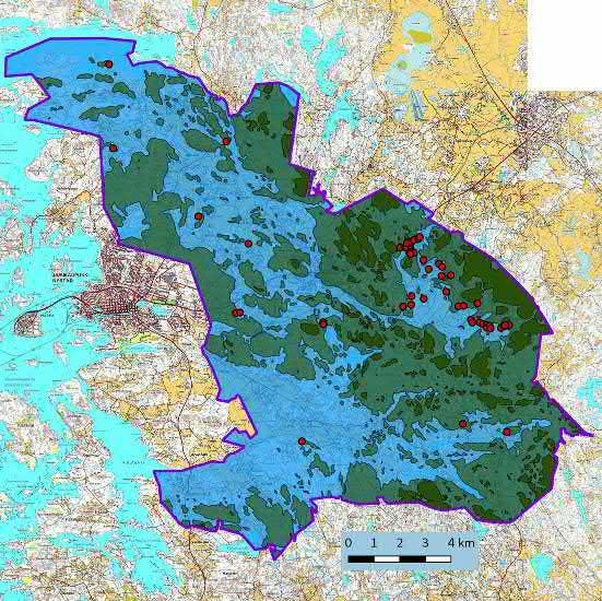 Keski-Pohjanmaan ArkeologiaPalvelu Uusikaupunki Kalanti 2017 11 Kartta 7. Rantaviiva rautakauden varhaisvaiheessa n. 100 j.kr ja rautakautiset kohteet.