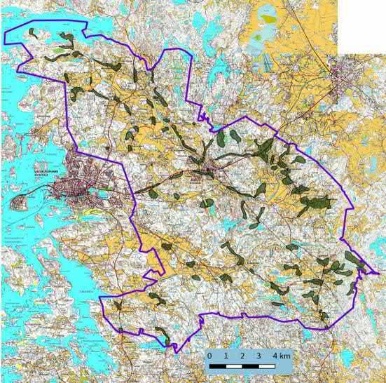 Keski-Pohjanmaan ArkeologiaPalvelu Uusikaupunki Kalanti 2017 6 ta kaukokartoituksessa keskeisiä aineistoja ovat GTK:n kallio- ja maaperäkartat, Maanmittauslaitoksen ortoilmakuvat, korkeusmalli sekä