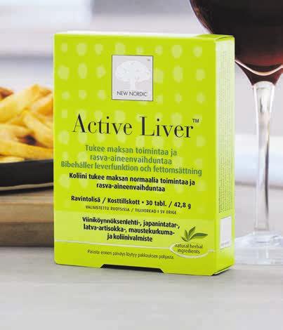 NÄIN ACTIVE LIVER TOIMII Active Liver sisältää kasviuutteita, jotka tunnetusti stimuloivat maksan ja sapen normaalia toimintaa.