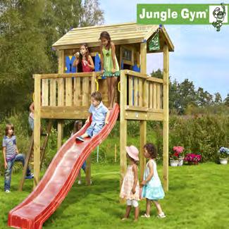 LEIKKITORNIKOKONAISUUDET Jungle Gym "Playhouse", kokonaisuus 150 cm leikkitornin kokoamiseen tarvittavat osat.