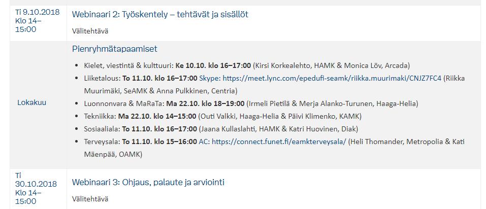 Valmennusohjelman seuraavat tapahtumat Kysymyksiä? Kommentteja? Toiveita?