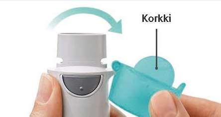 Päivittäinen käyttö KIERRÄ Pidä korkki kiinni. KIERRÄ läpinäkyvää pohjaosaa etiketissä olevien nuolten suuntaan, kunnes se napsahtaa (puoli kierrosta). AVAA AVAA korkki, niin että se aukeaa kokonaan.