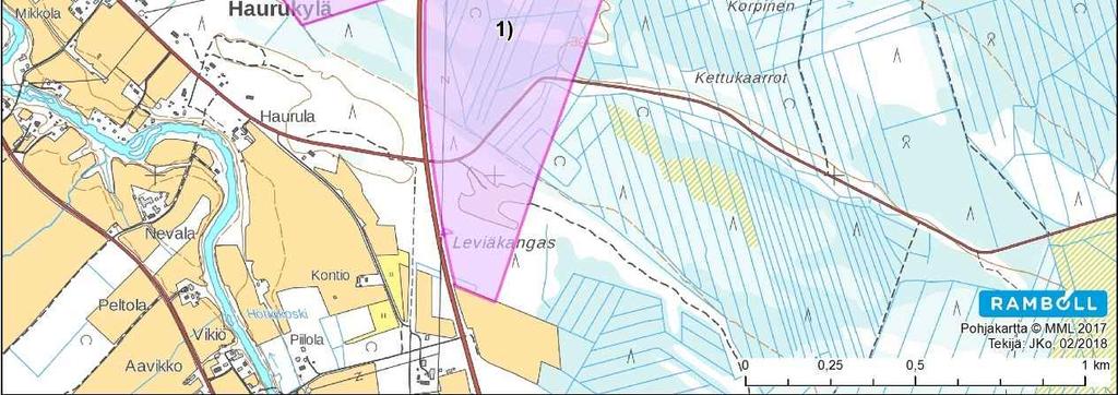 Hankealue sijoittuu metsätalousalueelle, jonka läheisyydessä on ennestään ympäristöhäiriötä aiheuttavaa toimintaa (vt 4).