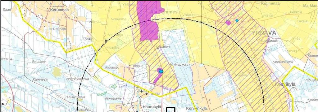 Kuva 10-10. Valtakunnallisesti ja maakunnallisesti arvokkaat maisema- ja rakennetun kulttuuriympäristön alueet sekä muinaisjäännökset.