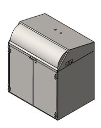 jauhepolttomaalattu sinkitty teräs Pariovet: jauhepolttomaalattu sinkitty teräs Pohja: alapohja, sinkitty teräs Vakiovärit: kansi, grey aluminium RAL 9007 runko, graphite grey RAL