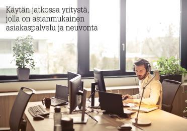 yritystä, jolla on asianmukainen asiakaspalvelu ja neuvonta: