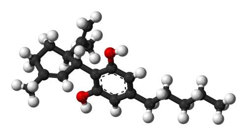 Kuva 17. Kannabidiolin 2D- ja 3D-rakenteet.