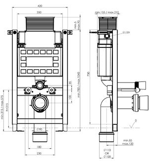 15 x 2,5 mm - Kiinnike PEX-suojaputkille, ø 25 ja ø 28 mm - Viemäröintikulma 90 ja muunnosyhde ø 90 / 110 mm - Äänieristetty viemäröintikulman kiinnike.