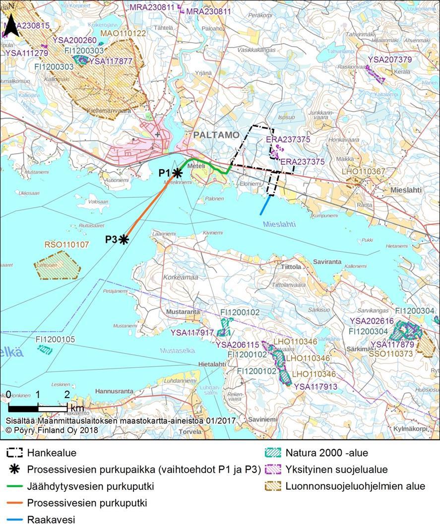 LUONTOVAIKUTUKSET Kasvillisuus, eläimistö, suojelukohteet Lähtötietona hankealueelta ja ympäristöstä tehdyt luontoselvitykset v.