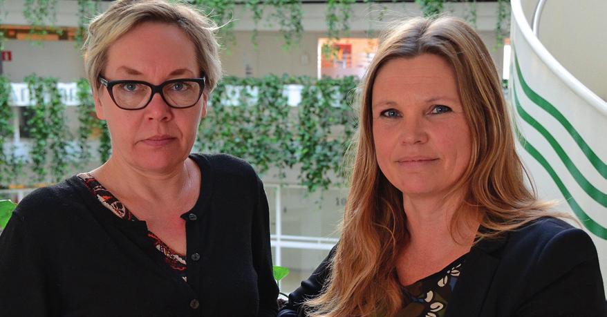 Haningen kunnan vähemmistökoordinoija Sanna Rantamäki ja sosiaalihallinnon luotsi Sanna Turunen Bogsted. Kuva: Martin von Pfaler.