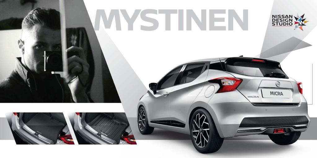 MICRALLE Yhdistä Nissan MICRAan Platinum Silver -kotiväri ja Enigma Black Exterior Pack, sillä yksinkertainen on kaunista ja mustavalkoinen tyylikästä.