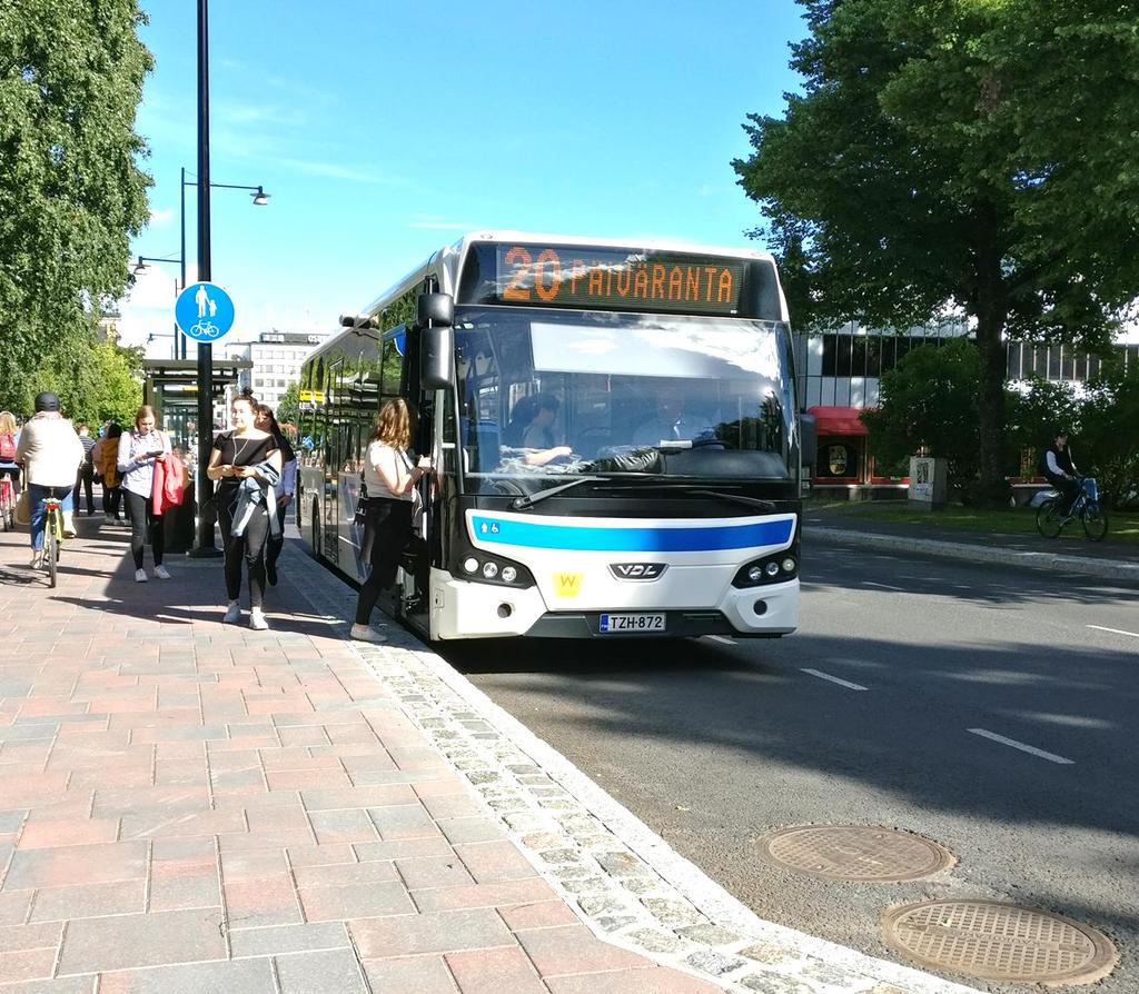 13,9 miljoonaa euroa/vuosi. Linjakilometreiksi on arvioitu uusissa sopimuksissa yhteensä 5,56 milj. km/vuosi. Kuva 3.