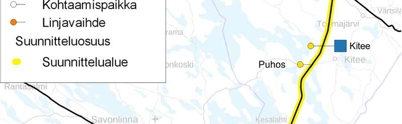 kaikkialla muualla paitsi Parikkalan ja Kiteen asemilla sekä muutaman kilometrin matkalla Imatralta pohjoiseen.