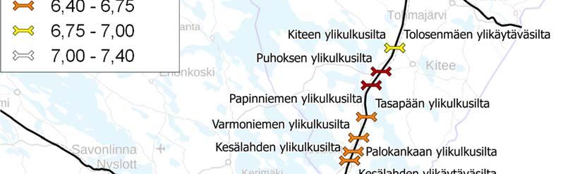 Tällöin sähköradan ja sillan rakenteiden väliin tulee jäädä vähintään 0,27 m