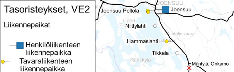 59 Vaihtoehto 2:ssa poistetaan kaikki tasoristeykset Parikkalan ja Joensuun väliltä, Parikkalan