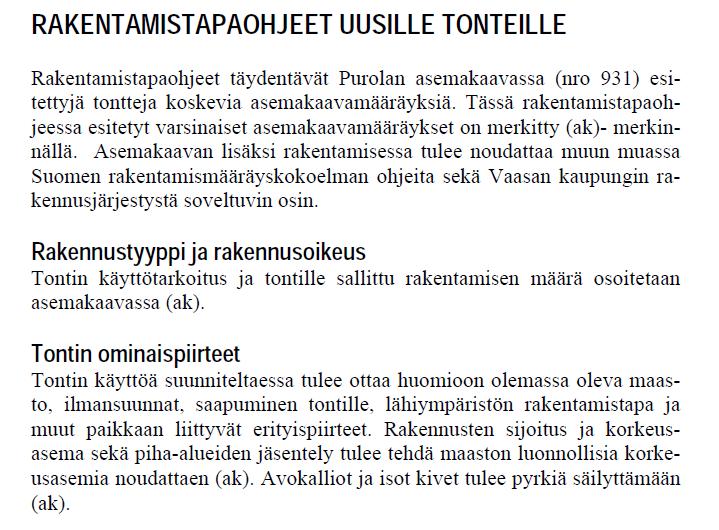 Asemakaavamääräykset