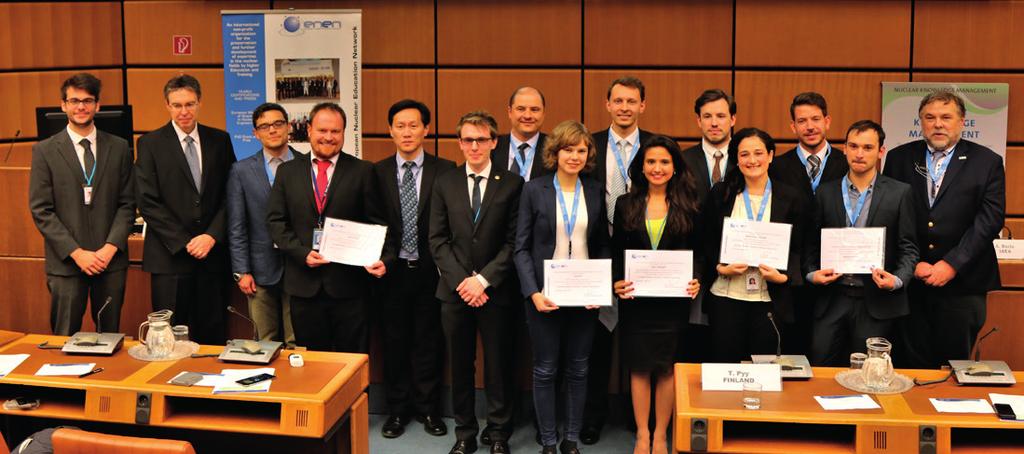 AJANKOHTAISTA EMSNE-sertifikaatit jaettiin syyskuussa Wienissä Korkeatasoisen kansainvälisen ydinalan tutkinnon merkiksi myönnettävät European Master of Science in Nuclear Engineering -sertifikaatit