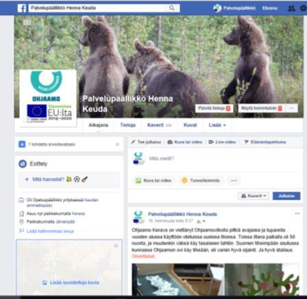 FACEBOOK 2016-2018 Facebook Ohjaamo Keski-Uusimaa Sivulla 216 tykkäystä, 218 seuraajaa Asiakasvastuukoordinaattori