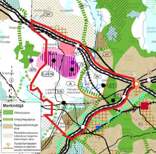 Selvitysalueen itäosan läpi johtava metsäyhteys sisältyy myös Uudenmaan maakuntakaavan viherjärjestelmään (kuva 3), jolla on virkistyskäytön ohella ekologinen merkitys (Väre & Rekola 2007).