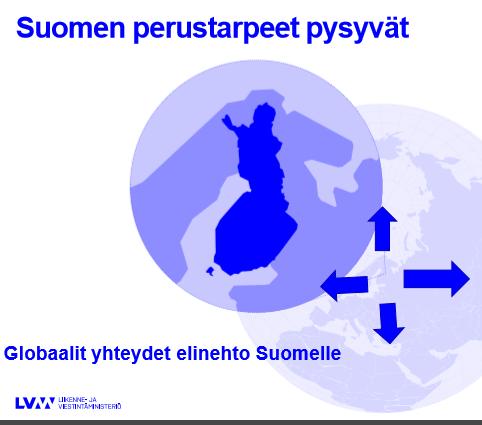 Olemme menettäneet 1980-90 luvun aikana toisen maailman sodan jälkeisen vahvat Suomen satamista toteutetut suorat valtameriliikenne linjat niin Etelä kuin Pohjois Amerikkaan.