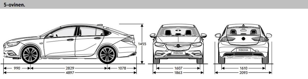 Tekniset tiedot Ulkomitat (mm) Pituus Korkeus (omamassalla) Leveys peilit taitettuna / peilit avattuna Akseliväli Raideleveys edessä / takana Kääntöympyrä korista (m)