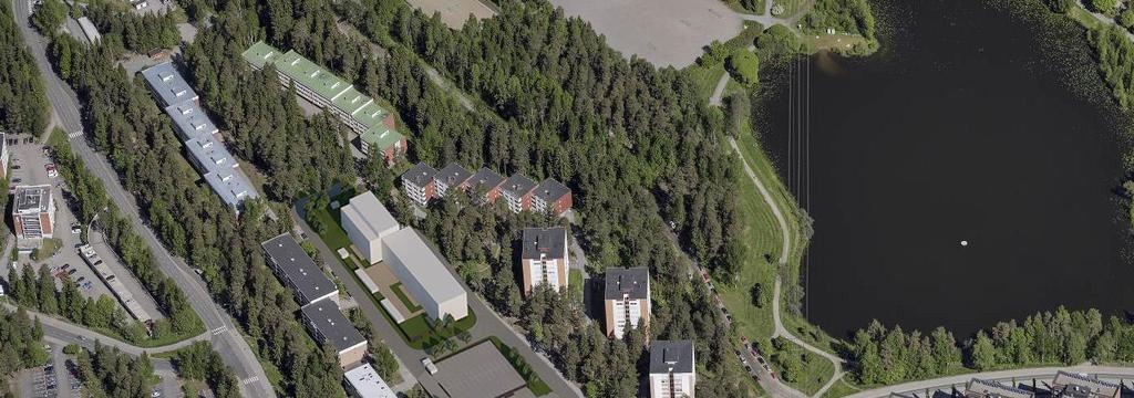 RAJALAN AITTA, PUIJONLAAKSO 12-43 17 Kaavan vaihtoehdossa B pohjoisen kortteliin on esitetty hieman matalammin porrastuvaa