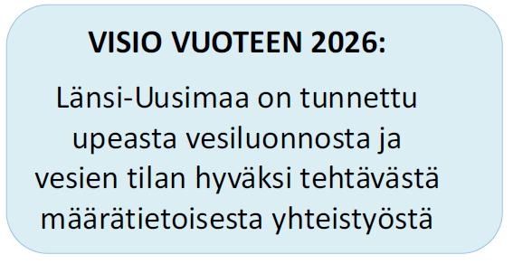 Länsi-Uudenmaan vesienhoidon visio ja strategia Länsi-Uudellamaalla on tavoitteena koota