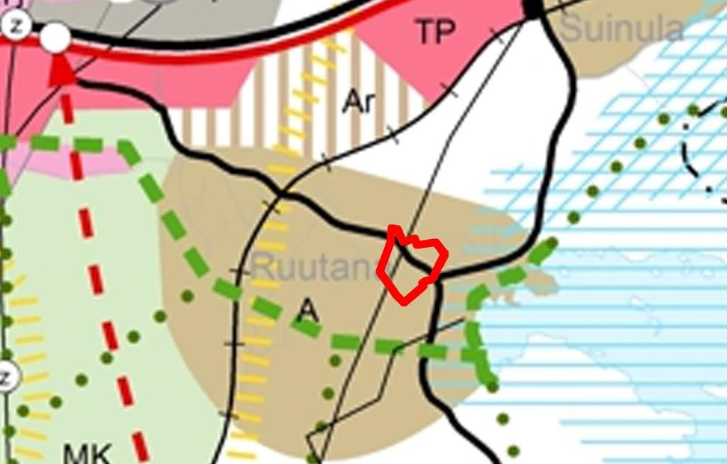 Ote Pirkanmaan maakuntakaavan 2040 luonnoksesta Ruutanaan on vireillä osayleiskaava, joka on ollut ehdotuksena nähtävillä.